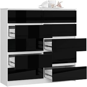 COMODĂ K120 10SZ CLP PK NEGRU LUCIOASĂ