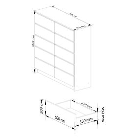 COMODĂ K120 10SZ CLP PK STEJAR ARTISAN / ALB