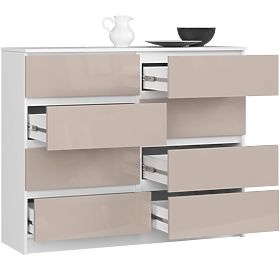 COMODĂ K120 8SZ PK CAPPUCCINO LUCIOASĂ