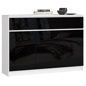 COMODĂ K140 3D 3SZ CLP PK NEGRU LUCIOASĂ