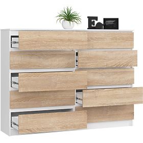 COMODĂ K160 10SZ CLP PK ALBĂ / SONOMA