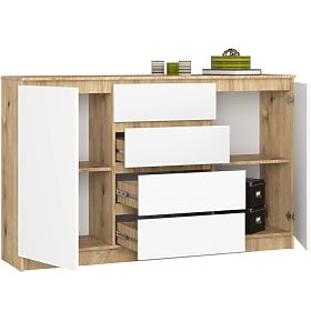 COMODĂ K160 2U 4S CLP PK ARTISAN / ALBĂ