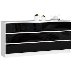 COMODĂ K160 6SZ CLP PK NEGRU LUCIOASĂ