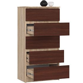 COMODĂ K60 5SZ CLP PK STEJAR SONOMA / WENGE