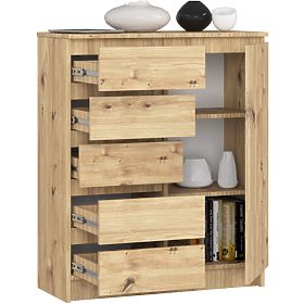 COMODĂ K80 1D 5SZ PK STEJAR ARTISAN