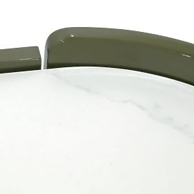 Comodă ovală Nari, verde/gri, spiek, lucioasă