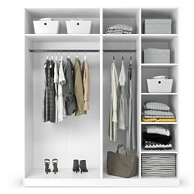 Corp/interior dulap Neroli cu 2 bare și rafturi 182,2 cm, alb