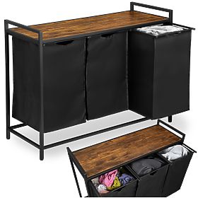 Coș de rufe cu poliță 3 compartimente ARTUS