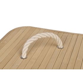 Coș de rufe de colț din bambus cu capac natural 60L
