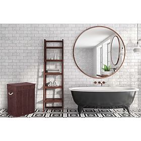 Coș de rufe din bambus cu capac 100L wenge