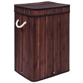Coș de rufe din bambus cu capac SOREN 80L wenge