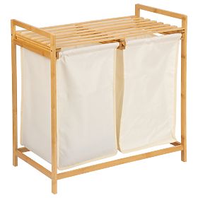 Coș de rufe sau jucării din bambus HANOI cu 2 compartimente