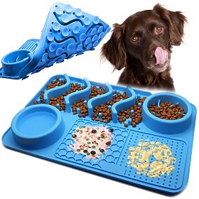 COVORAȘ LICK PENTRU ÎNCETINIREA MÂNCĂRII ALBASTRU