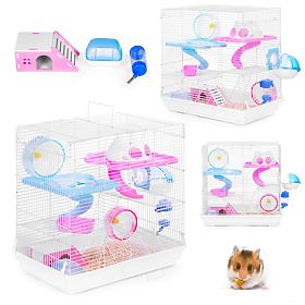 Cușcă pentru hamsteri, porcușori de Guineea și rozătoare cu echipament complet, PETSI