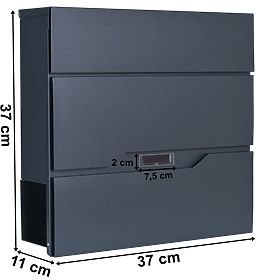 Cutie poștală pentru scrisori Vidar antracit cu inscripții