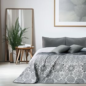 Cuvertură ALHAMBRA gri material imprimat microfibră 220x240 DecoKing