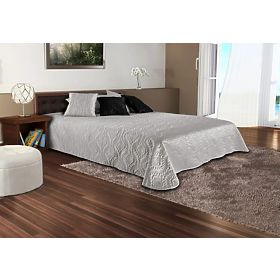 Cuvertură de satin Verona + fețe de pernă - gri argintiu 220x240 cm