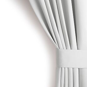 Draperie RESTILO BLACKOUT culoare albă, șerpa pentru prindere, stil clasic, inele argintii, material