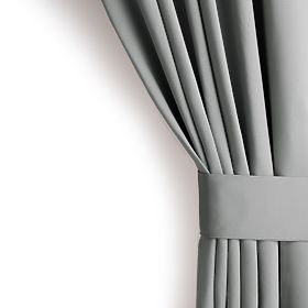 Draperie RESTILO BLACKOUT culoare gri, șerpa, stil clasic, inele argintii, material blackout