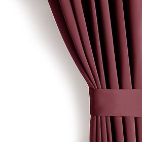 Draperie RESTILO BLACKOUT culoare roșie, șnur de strângere, stil clasic, inele argintii, material b