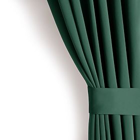 Draperie RESTILO BLACKOUT culoare verde sticlă cu bandă stil clasic cu inele argintii