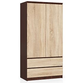 DULAP CU 2 UȘI ȘI 2 SERTARE 90 cm PK WENGE / SONOMA