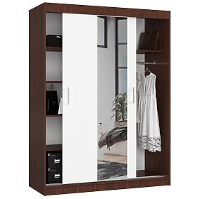 DULAP CU UȘI GLISANTE 150cm CLP WENGE / ALB