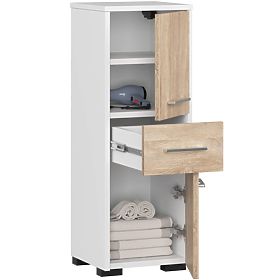 DULAP DE BAIE FIN COLOANĂ 30 2U 1S 85cm PK ALB / SONOMA