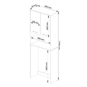 DULAP DE BAIE FIN DEASUPRA MAȘINII DE SPĂLAT WENGE / ALB