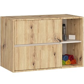 DULAP DE BAIE SUSPENDAT SUB LAVOAR VAMI W90 2SZ 2P STEJAR ARTISAN / CAȘMIR