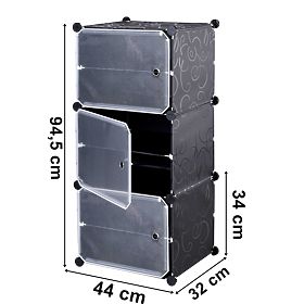Dulap modular pentru pantofi Pola negru
