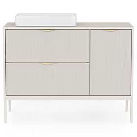 Dulap sub chiuvetă Livia 100 cm, culoare cașmir, picioare metalice, canelat