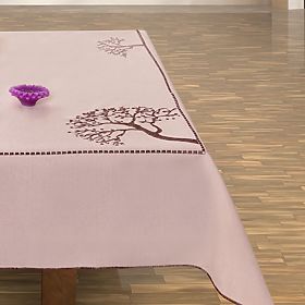 Față de masă OLD COLLECTIONS culoare bej cu motiv vegetal brodat 30x45 decor tephani