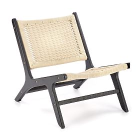 Fotoliu de relaxare FODEN, negru / natural (1p=1buc)