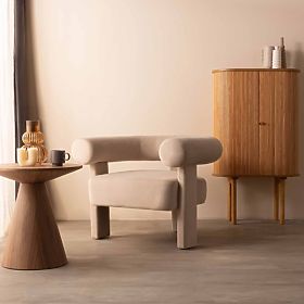 Fotoliu de relaxare Hella bej deschis, catifea, rotunjit, lectus