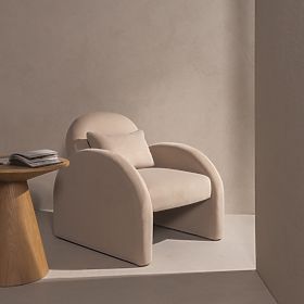 Fotoliu Relaxant Rainbow bej deschis, catifea, rotunjit, lectus