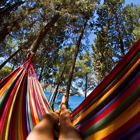 Hamac cu un loc cu bară de distanțare 40cm 400257 Galben, Bluegarden