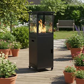 Încălzitor cu gaz radiant 13 kW din sticlă pentru grădină, patio, cu regulator și pietre vulcanice, MultiGarden
