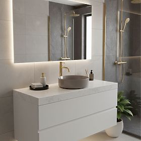 Lavoar deasupra blatului Rea Sami Beige Shiny