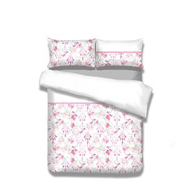 Lenjerie de pat SNUGGY albă cu imprimeu floral 155x220*2+80x80*2 AmeliaHome
