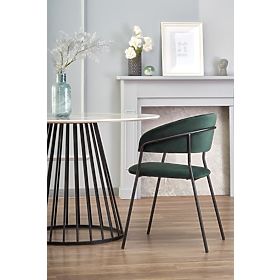 Masă BRODWAY blat - marmură albă, picior - negru (2p=1buc)