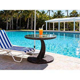 Masă de balcon din tehnoratan, masă de cafea rotundă, design modern