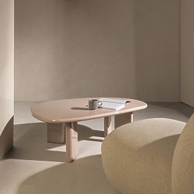 Masă de cafea Cameron 130 cm, nude, lucioasă