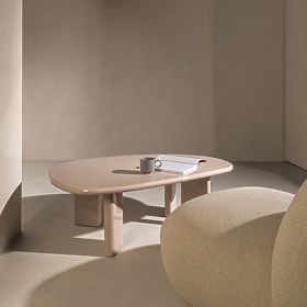 Masă de cafea Cameron 130 cm, nude, lucioasă