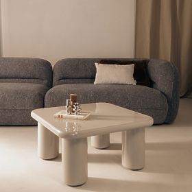 Masă de cafea Cherry 70 cm, bej închis, lucios