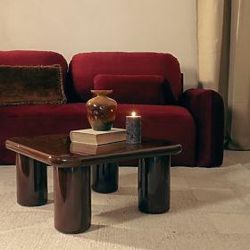 Masă de cafea Cherry 70 cm, ciocolatie, lucioasă, lectus