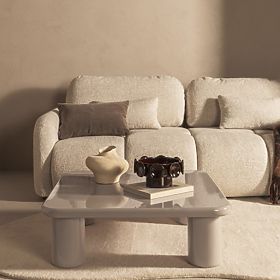 Masă de cafea Cherry 90 cm, bej închis, lucios