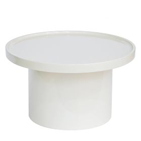 Masă de cafea Chia, 70 cm, alb, lucios