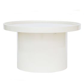 Masă de cafea Chia, 70 cm, alb, lucios