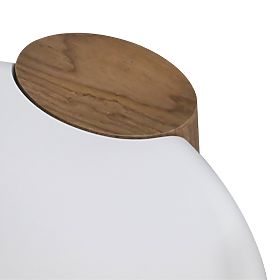Masă de cafea Floe 125 cm, alb/nuc
